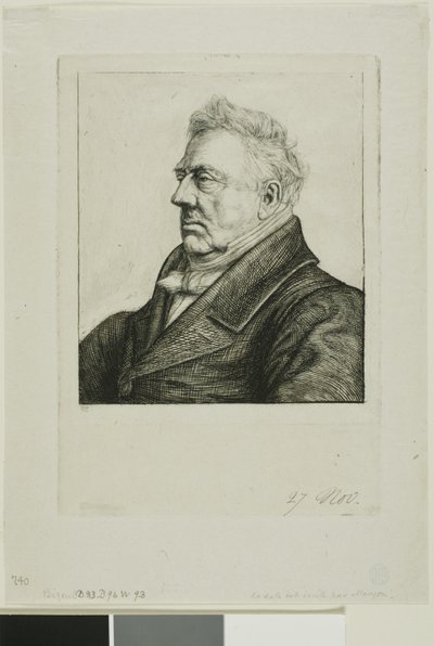 Portrett av Louis Jacques Marie Bizeul, den bretonske arkeologen av Charles Meryon