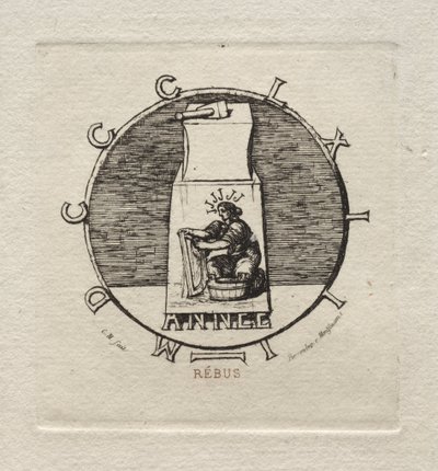 Rebus: Her ligger den eldgamle vendettaen, 1863. av Charles Meryon