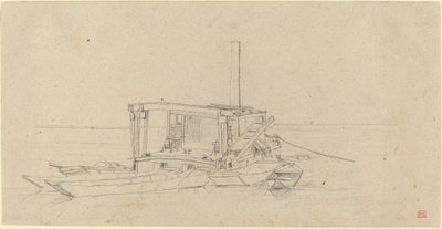 River Dredges og Lightere av Charles Meryon
