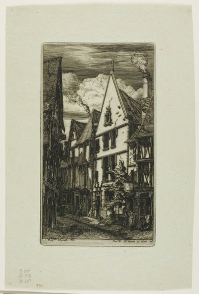 Rue des Toiles, Bourges av Charles Meryon
