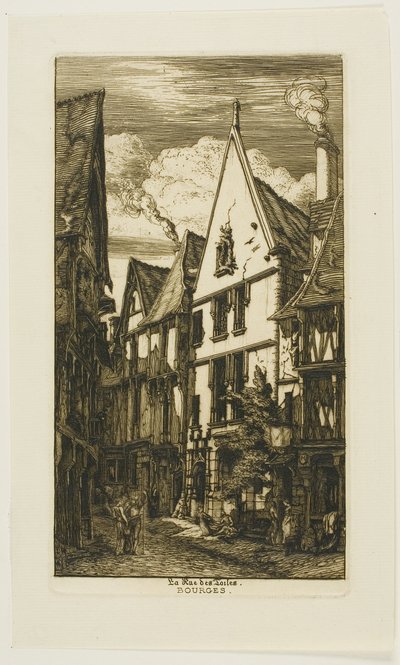 Rue des Toiles, Bourges av Charles Meryon
