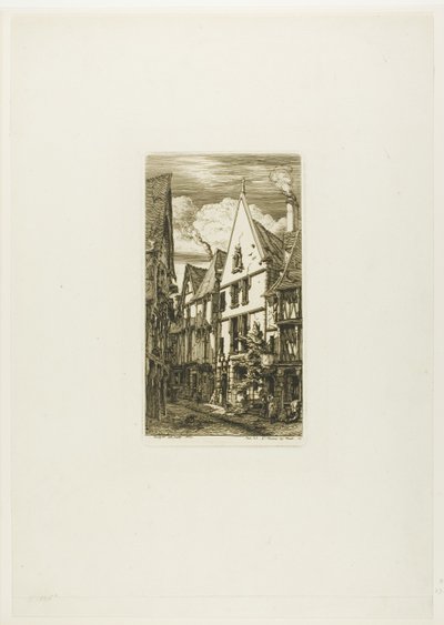 Rue des Toiles, Bourges av Charles Meryon