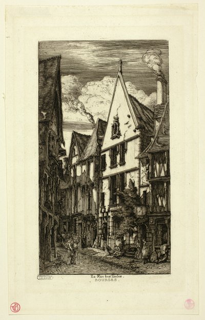Rue des Toiles, Bourges av Charles Meryon