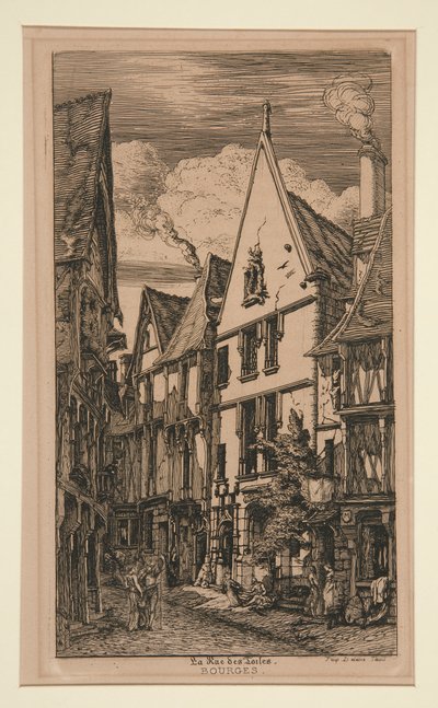 Street of stoffene, ? Bourges av Charles Meryon