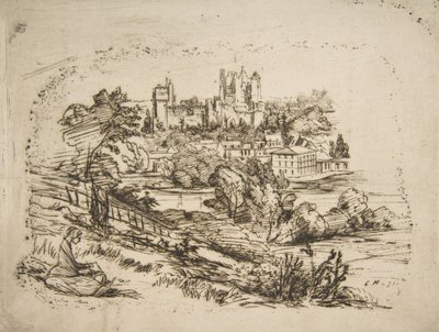 Ruinene av Château de Pierrefonds Ruinene av Château de Pierrefonds, etter Viollet-le-Du..., 1858. av Charles Meryon