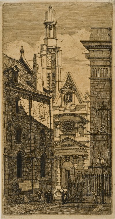 St. Etienne-du-Mont, Paris, fra Eaux-fort sur Paris av Charles Meryon