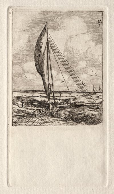 Swift Sailing Proa, Mulgrave Archipelago, Oseania av Charles Meryon