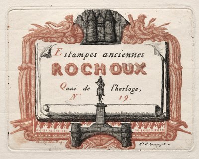 Adressekortet til Rochoux, en trykkeri, ca. 1856. av Charles Meryon