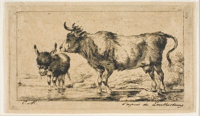 The Cow and Ass av Charles Meryon