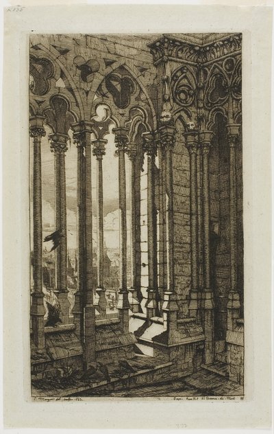 Galleriet i Notre-Dame, Paris av Charles Meryon