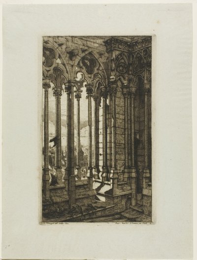 Galleriet i Notre-Dame, Paris av Charles Meryon