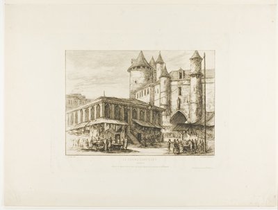 The Grand Châtelet, Paris, ca. 1780, etter en tidligere tegning av Charles Meryon