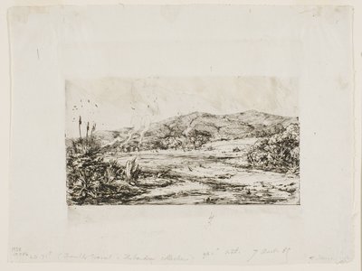 Den lille franske kolonien ved Akaroa, 1845 av Charles Meryon