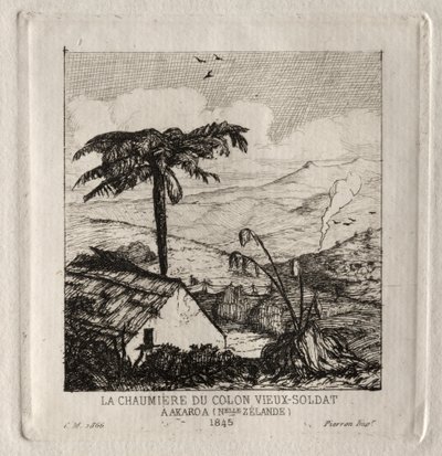 The Old-Soldier Settlers Hut på Akaroa, 1845, 1866. av Charles Meryon