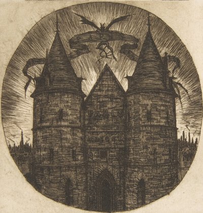Den gamle porten til Palais de Justice, Paris, 1854. av Charles Meryon