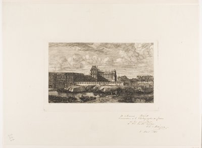 Det gamle Louvre, Paris, 1651 av Charles Meryon
