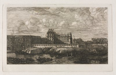 Det gamle Louvre fra et maleri av Zeeman, 1651 av Charles Meryon