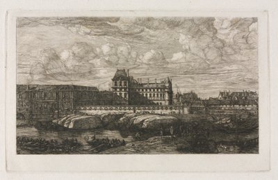 Det gamle Louvre fra et maleri av Zeeman, 1651, 1866. av Charles Meryon