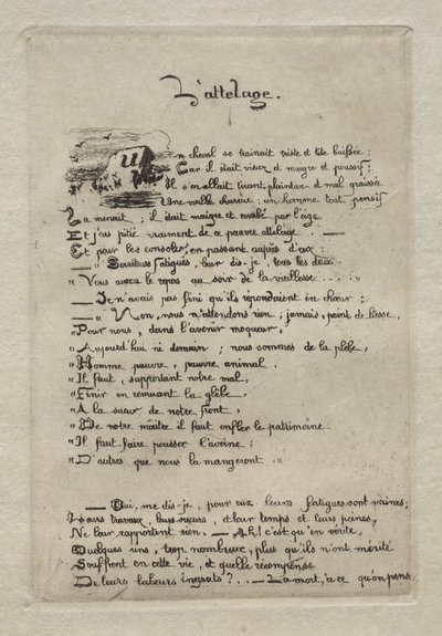 Plogmannen og hesten hans. av Charles Meryon