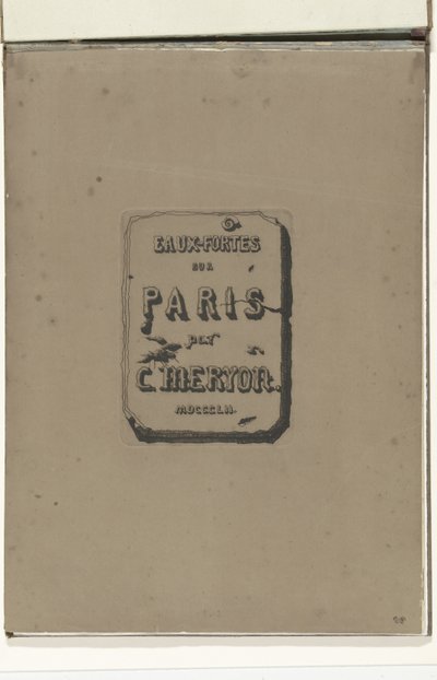 Titelblad i albumet Eaux-fortes sur Paris Etsninger på Paris (serietittel) av Charles Meryon
