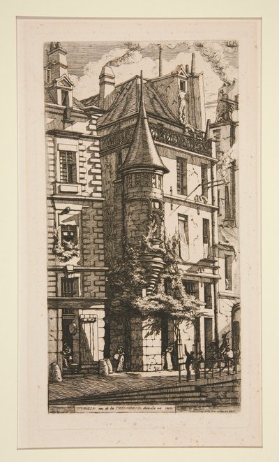 Tourelle, Rue de la Tixeranderie (Hus med et tårn, rue de la Tixeranderie) av Charles Meryon