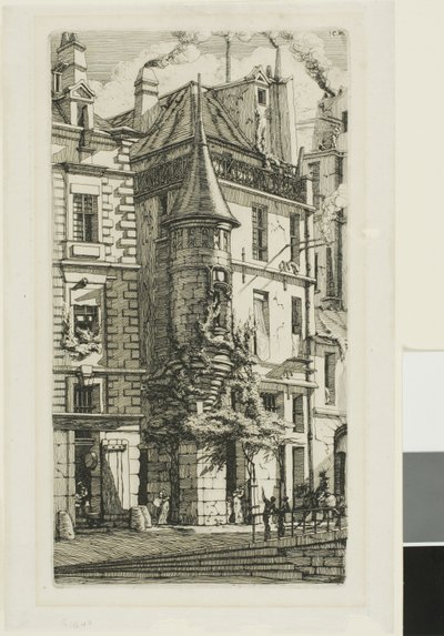 Turret av rue de la Tixeranderie. av Charles Meryon