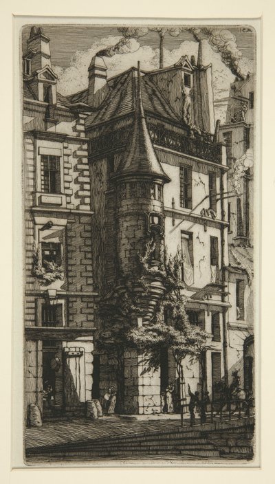 Tourelle, rue de la Tixeranderie (Hus med et tårn, rue de la Tixeranderie) av Charles Meryon