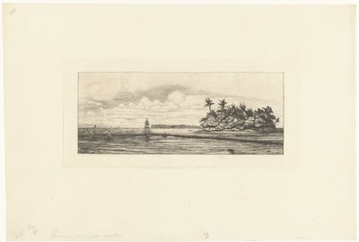 Fiskere ved Wallisøyene i Stillehavet Oceanie: Ilots a Uvea (Valais) peche aux palmes av Charles Meryon
