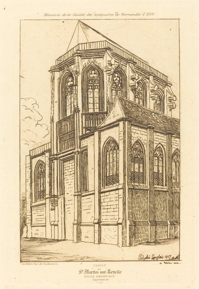 Chevet de St. Martin-sur-Renelle (Apsis i kirken St. Martin-sur-Renelle) av Charles Meryon after Polycles Langlois