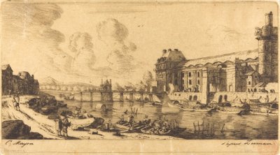 Tusen paviljongen. og en del av Louvre av Charles Meryon after Reinier Nooms, called Zeeman