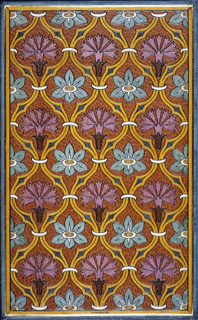 Innvendig omslag med blomsterdesign av Charles Meunier