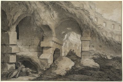 Det indre av Colosseum av Charles Michel Ange Challe