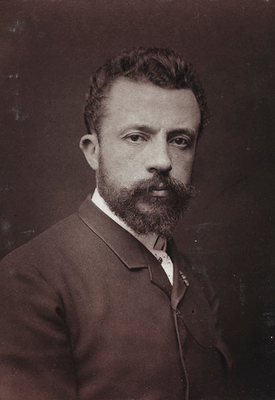 Kunstnerisk og biografisk album, 5. årgang, Salong 1885; portrett av den belgiske maleren Évariste Carpentier (1845-1922) av Charles Michelez