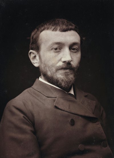 Kunstnerisk og biografisk album, 5. årgang, Salong 1885; portrett av den franske maleren Alfred-Henri Bramtot (1852-1894) av Charles Michelez