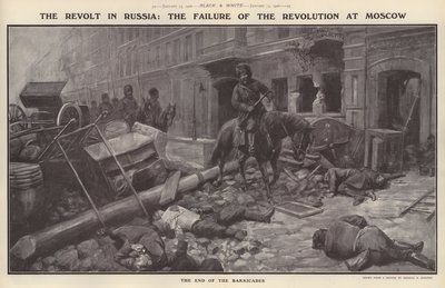 Opprøret i Russland: Revolusjonens fiasko i Moskva (litho) av Charles Mills (after) Sheldon