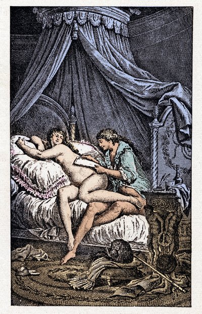 Illustrasjon for #39;Liaisons Dangereuses#39; (gravering) av Charles Monnet