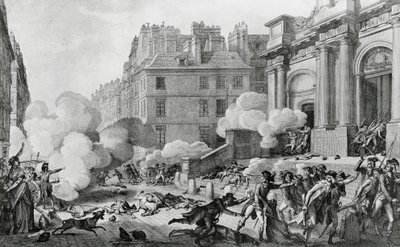 Napoleon Bonaparte (1769-1821) undertrykker det royalistiske opprøret foran Eglise Saint-Roch i Paris av Charles Monnet