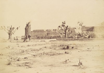 Ufruktbart landskap med en uidentifisert festning, Delhi av Charles Moravia
