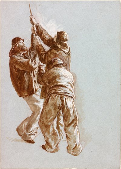 Fiskere som drar et tau (kroppsfarge) av Charles Napier Hemy