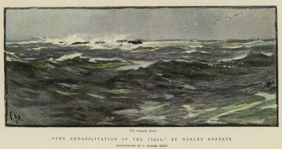 Illustrasjon for The Rehabilitation of the Vigia, av Morley Roberts av Charles Napier Hemy