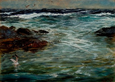 Sea Study ved Portscatho, Cornwall, 1901 av Charles Napier Hemy