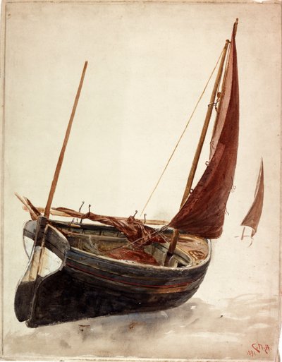 Studie av en båt (kroppsfarge) av Charles Napier Hemy