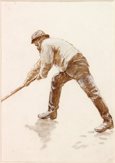 Studie av en fisker på jobb (kroppsfarge) av Charles Napier Hemy
