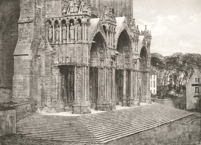 Chartres katedral - Portico du Midi XII. århundre, ca. 1854, trykt ca. 1857. av Charles Nègre