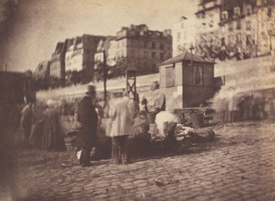 Paris markedsscene ved havnen i ..., før februar 1852. av Charles Nègre
