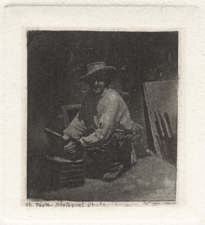 Plate I – The Crouching Mason av Charles Nègre, André Jammes