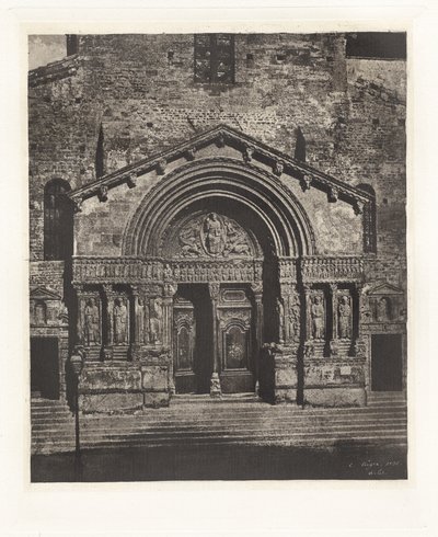 Plate VI - Portal of Saint-Trophime of Arles (Plate VI - Inngang til Saint Trophime of Arles) av Charles Nègre, André Jammes