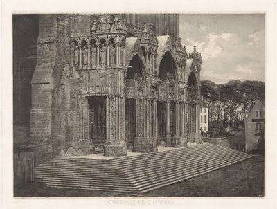 Plate XII - Chartres katedral, Portico du Midi (Tlate XII - Chartres katedral, sørlige inngang) av Charles Nègre, André Jammes