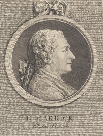 Portrett av David Garrick, 1764 av Charles Nicolas Cochin