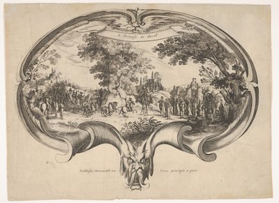 The Triumph of David, fra en fan av Jacques Callot av Charles Nicolas Cochin